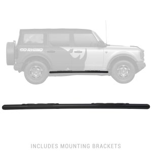 Jeep Wrangler JLU Side Steps - Go Rhino - 1000 Series - Textured Black - `18-`20
